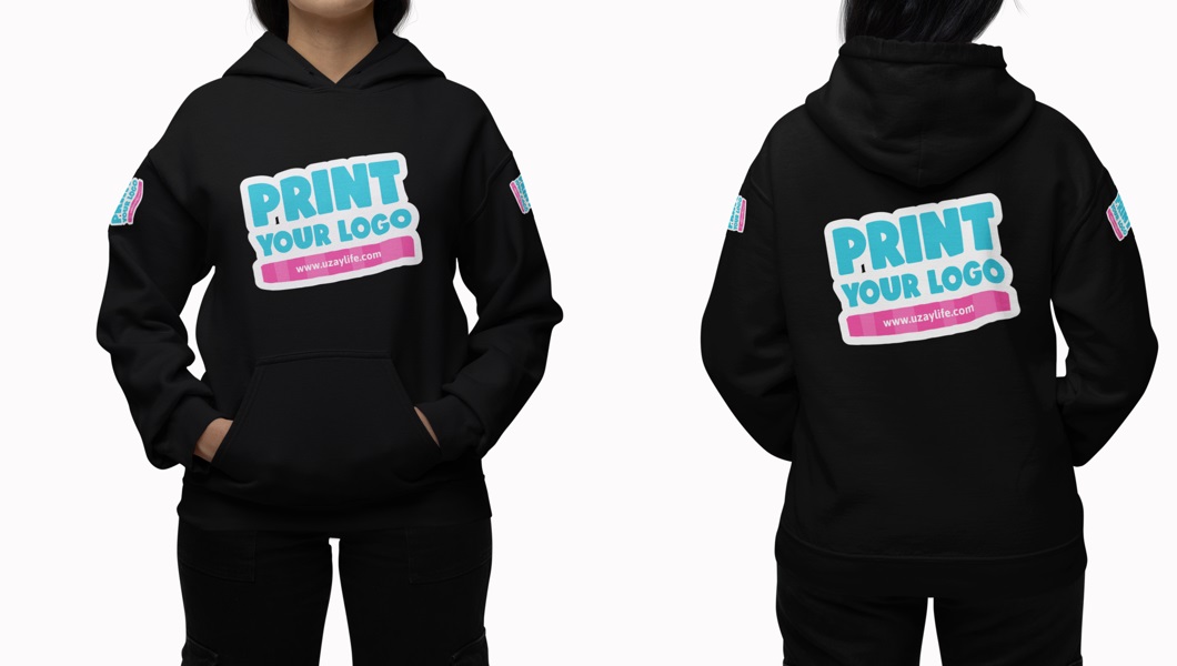 Kapuzen Sweatshirt für Damen - Schwarz