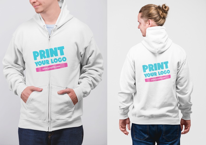 Men’s Zippered Hooded Thick Sweatshirt