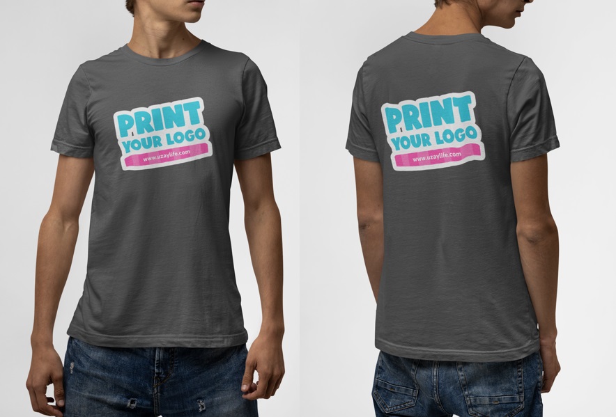 Kurzarm T-Shirt mit Rundhalsausschnitt für Herren - Grau